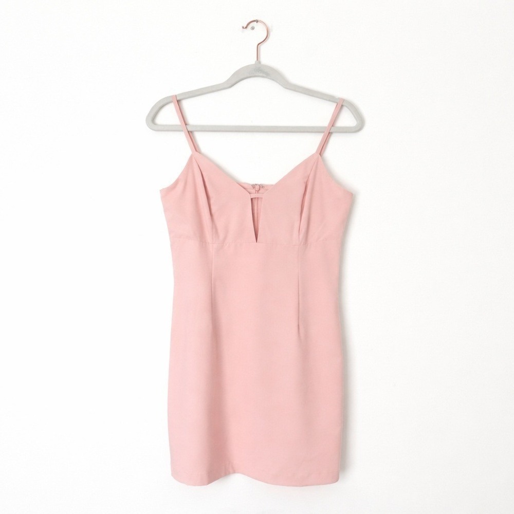 Lulus Mini Dress Womens Large Pink Cutout Bodycon Sleeveless Adjustable‎ Straps